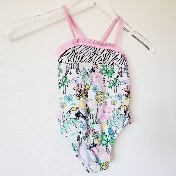 Angel Beach Animal Print Girls Swimsuit Size 3T - Picture 7 of 8